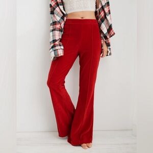54. Aerie Velour Rib Flare Pants